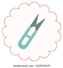 icono de coser nipper hecho a mano en ilustración de estilo plano