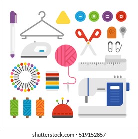 sewing object vector illustration flat design