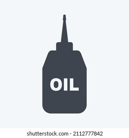 Sewing Oil Icon in trendy glyph style isolated on soft blue background