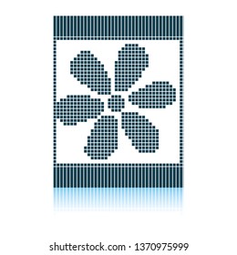 Ícone de esquema ornamentado de costura. Design de reflexão de sombra. Ilustração vetorial.