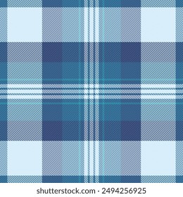 Sewing pattern background tartan, ragged textile seamless plaid. Hipster check texture fabric vector in light and cyan color.