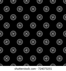 Sewing pattern with buttons on black background. Vector illustration