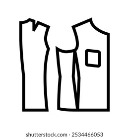 sewing pattern dressmaking fashion line icon vector. sewing pattern dressmaking fashion sign. isolated contour symbol black illustration