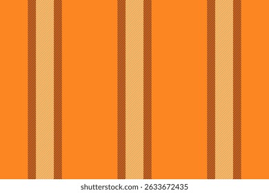 Sewing pattern fabric background, ragged vector textile vertical. Household stripe seamless texture lines in orange and wheat colors palette.