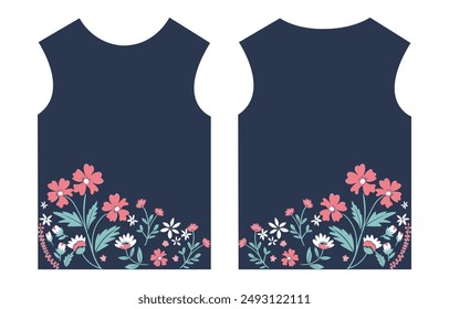 Patrón de costura con impresión floral sublimación de diseño de impresión digital Ilustración vectorial lista para imprimir