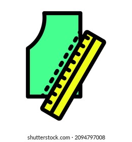 Sewing Pattern Icon. Editable Bold Outline With Color Fill Design. Vector Illustration.