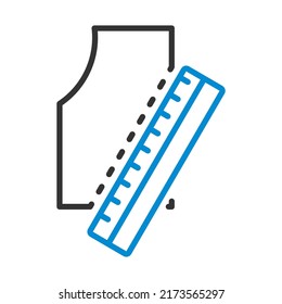 Sewing Pattern Icon. Editable Bold Outline With Color Fill Design. Vector Illustration.