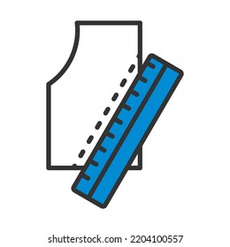 Sewing Pattern Icon. Editable Bold Outline With Color Fill Design. Vector Illustration.