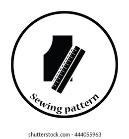 Sewing pattern icon. Thin circle design. Vector illustration.