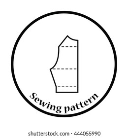 Sewing pattern icon. Thin circle design. Vector illustration.