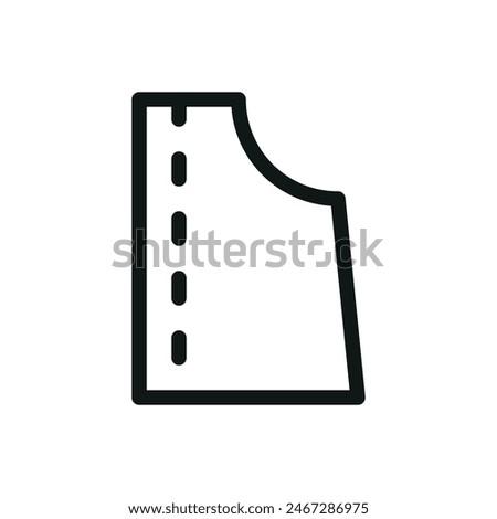Sewing pattern isolated icon, dress pattern vector symbol with editable stroke