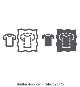 Sewing pattern line and glyph icon, dressmaking and sew, clothing pattern sign, vector graphics, a linear pattern on a white background, eps 10.