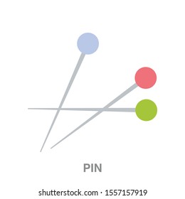 Sewing pin flat icon on white transparent background. You can be used sewing pin icon for several purposes.