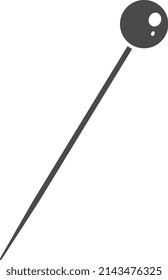Sewing pin icon. Black fabric fixing tool