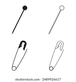 Nähstift-Symbol Vektorillustration Logo Design Vorlage.