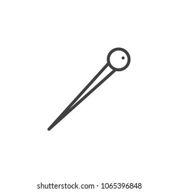 Sewing pin outline icon. linear style sign for mobile concept and web design. Tailor needle simple line vector icon. Symbol, logo illustration. Pixel perfect vector graphics