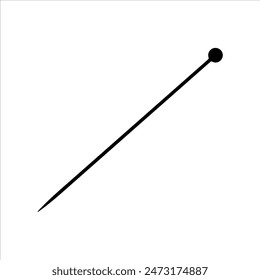 Sewing pin silhouette isolated on white background. Sewing pin icon vector illustration design.