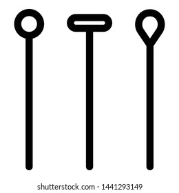 Sewing pins icon. Outline sewing pins vector icon for web design isolated on white background