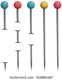 sewing pins isolated on white background vector illustration