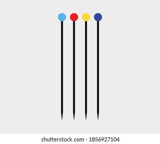 sewing pins logo template. Tailor vector design. Vector illustration for tailor shop or sewing. Simple illustration logo vector icon symbol design.