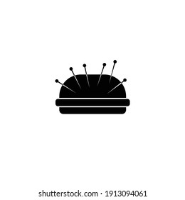 sewing pins in pin cushion vector illustration