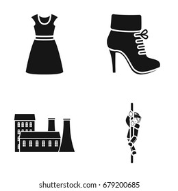 sewing, profession, textiles and other web icon in black style.fireman, man, rope, icons in set collection.