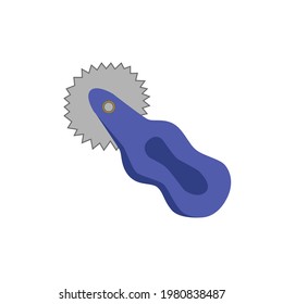 Roller de coser para copiar. Herramientas para cortar y coser. Icono del vector aislado en un fondo blanco.