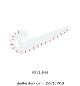 Sewing ruler flat icon on white transparent background. You can be used sewing ruler icon for several purposes.