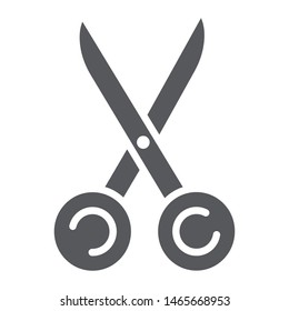 Sewing scissors glyph icon, tool and sew, tailors equipment sign, vector graphics, a solid pattern on a white background, eps 10.