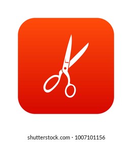 Sewing scissors icon digital red for any design isolated on white vector illustration