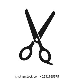 Silueta de icono de tijeras de coser 
ilustración vectorial de plantilla de diseño
