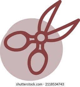 Sewing scissors, illustration, vector on a white background.