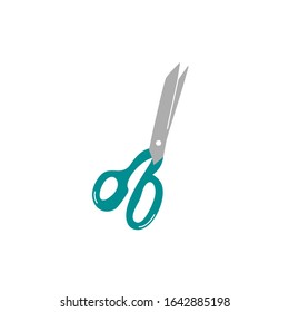 Sewing scissors, shears isolated on white background. Cute hand drawn flat vector icon. Sewing tool, tailor shop element, hand made, seamstress, atelier concept. For logo, label, design.