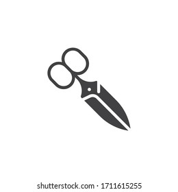 Sewing scissors vector icon. filled flat sign for mobile concept and web design.  Cutting scissors glyph icon. Symbol, logo illustration. Vector graphics