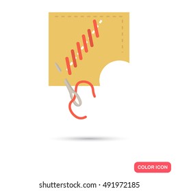Sewing seam color flat icon