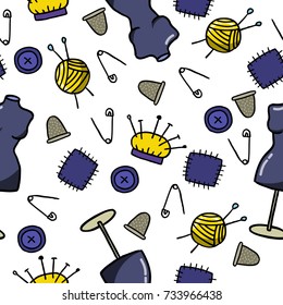 sewing seamless doodle pattern