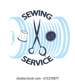 Sewing service set for business vector