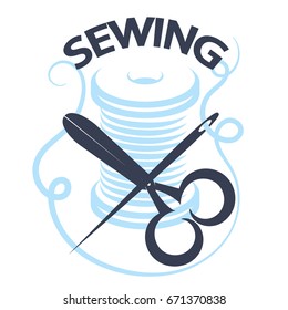 Sewing service vector design for business