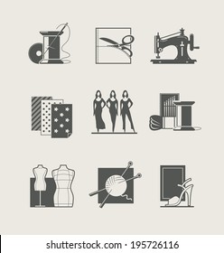 Sewing. Set of vector icons. Eps8 vector illustration