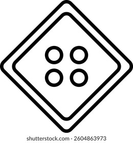 Sewing, Square clothing button icon. Vector illustration  