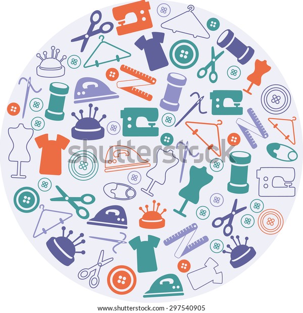Sewing Symbols Stock Vector (Royalty Free) 297540905 Shutterstock