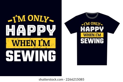 Sewing T Shirt Design Template Vector