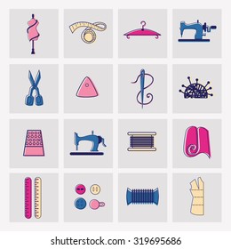 Sewing and tailor icons.