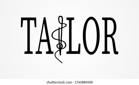 Sewing tailor needle logo icon symbol simple