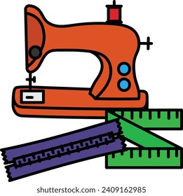 Sewing and Tailoring Concept Vector Color Icon Design, Hobby Symbol, Leisure time Activity Sign, Hobbyists and Handicraft Stock Illustration