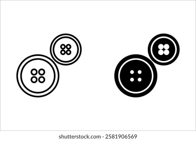 Sewing and tailoring equipment - set of thin line web button icons. Button icon collection. Simple vector illustration.