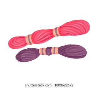 Equipo de costura y sastrería con Yarn Vector Illustración