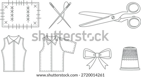 Sewing and tailoring tools with garment patterns