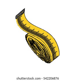 sewing tape measure icon vector illustration graphic design