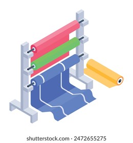 Sewing and Textile Machines Isometric Icons 